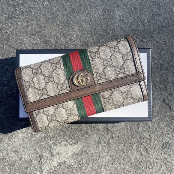 Gucci Handbags - 💖SOLD💖Gucci Long Continental Wallet Ophidia x GG Supreme Canvas Stripe